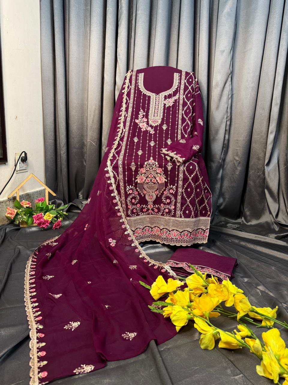 Unstitched or Semi-Stitched 3-Piece Suite, - Image 3