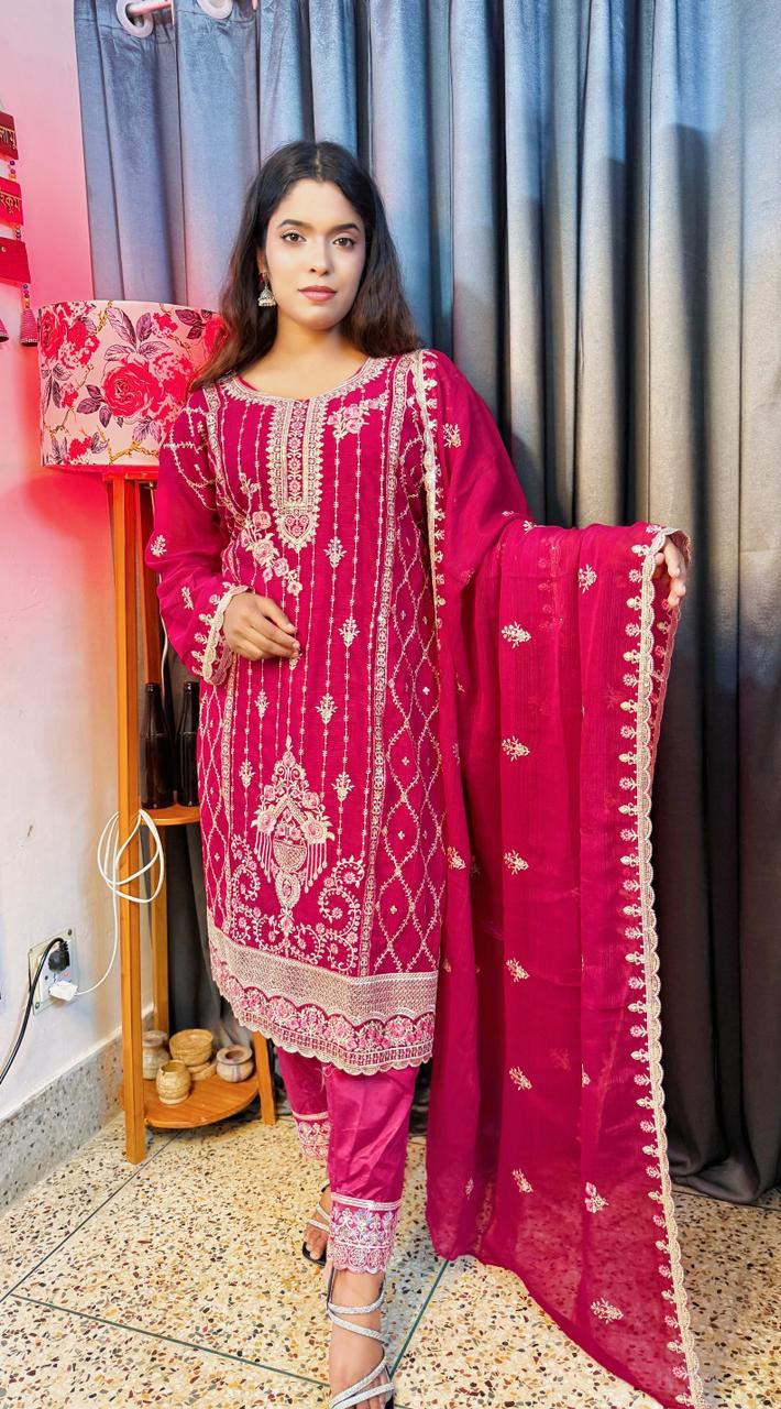 Unstitched or Semi-Stitched 3-Piece Suite,