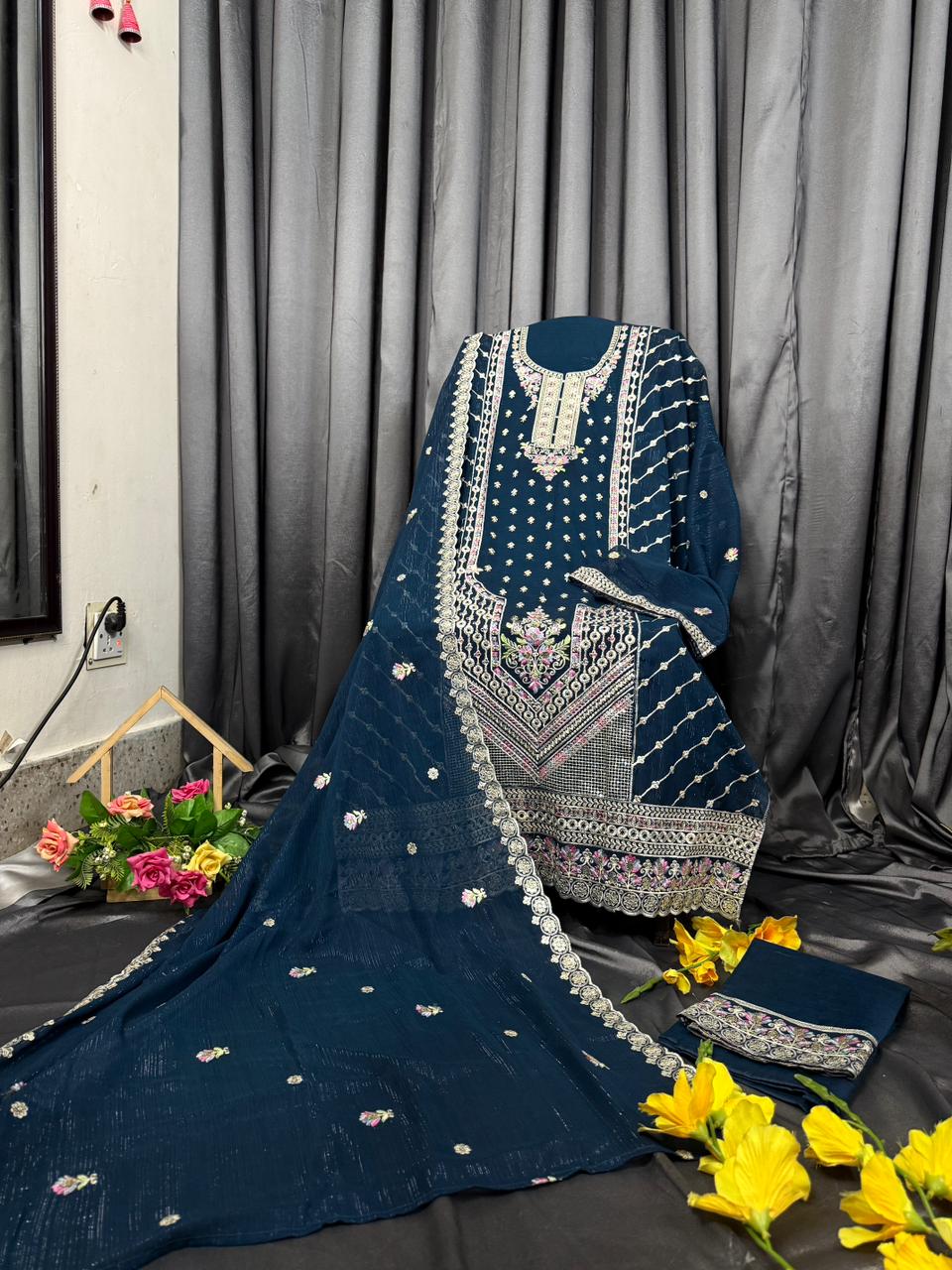 Unstitched or Semi-Stitched 3-Piece Suite, - Image 2